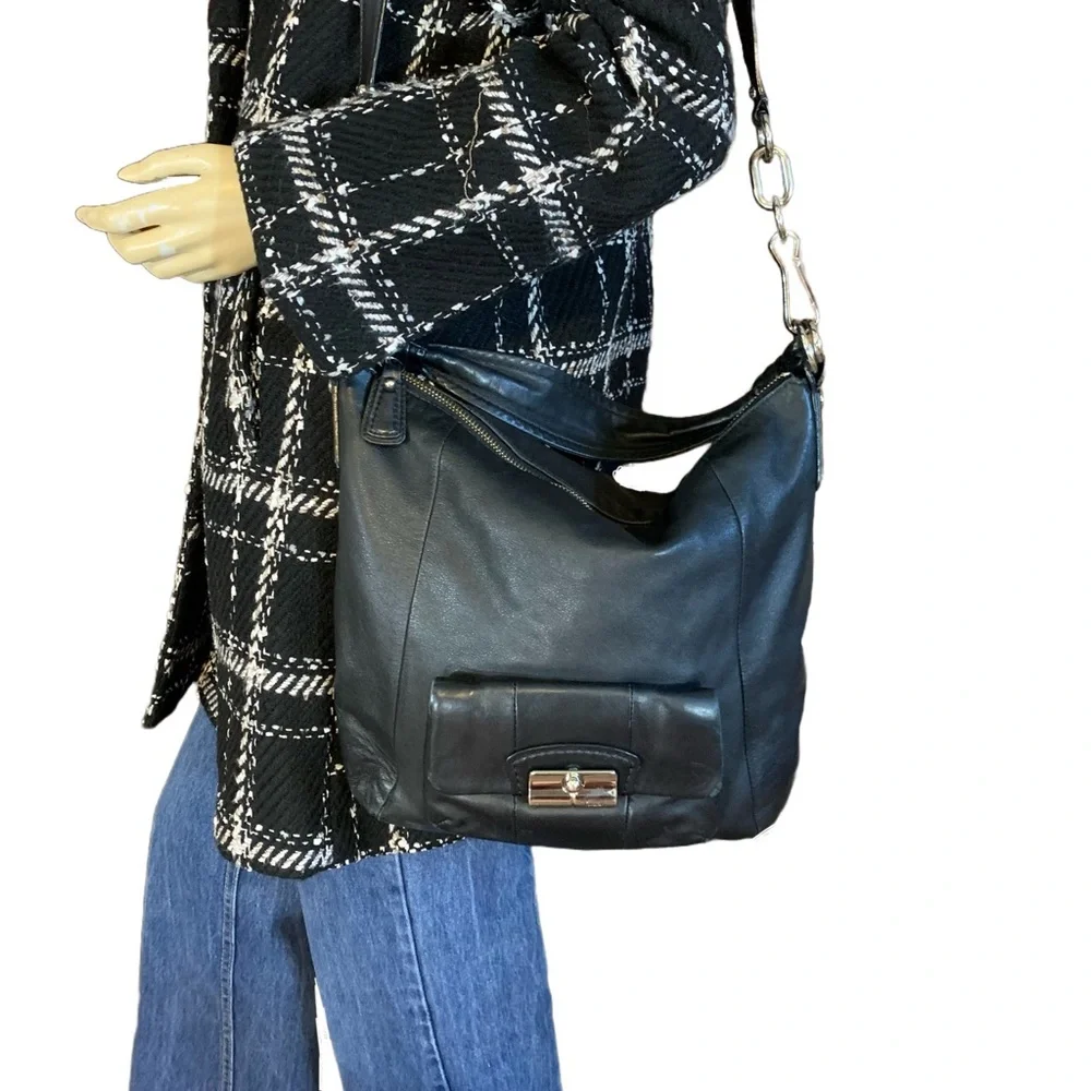 COACH “KRISTIN” BLACK LEATHER 14783 SHOULDER BAG